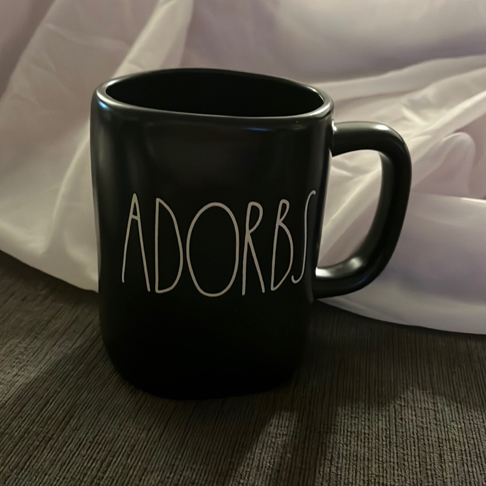 Rae Dunn “ADORBS” black ceramic coffee/tea mug